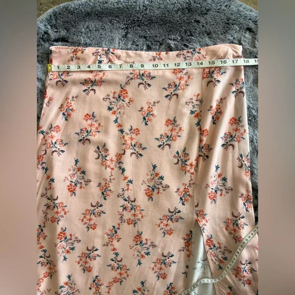 Charlotte Russe Pink Burgundy Floral Maxi Skirt Rayon Boho XL Extra Large GUC - Picture 12 of 15